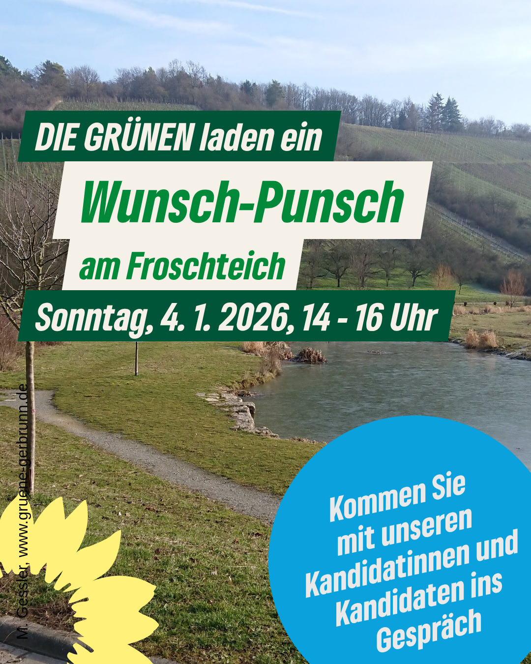 Die Grünen laden ein zum Wunsch-Punsch am Froschteich